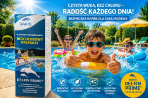 PŁYN Środek na Glony w Basenie Delfin Prime 1L BEZ CHLORU Chemia do Basenu